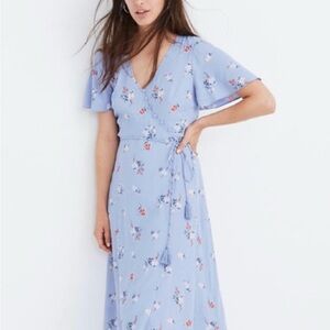 Madewell Button-Wrap Midi Dress in Aloha Floral